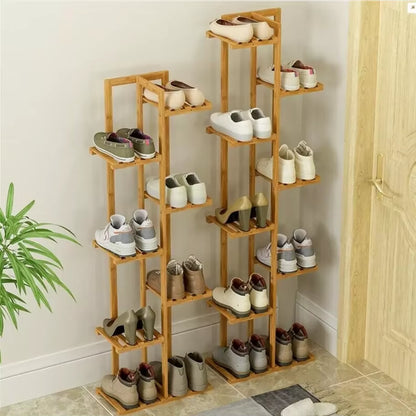 5 / 6 Tiers Tall Bamboo Plant Stand Corner Flower Display Rack for Indoor Outdoor