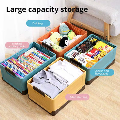 1Pc Foldable Storage Box Wardrobe Storage Box Large Capacity for Toy Clothes Snacks Books Shoes Plastic Box for Car Household