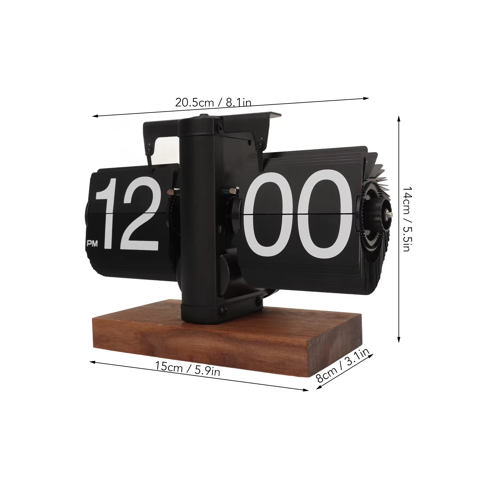 Digital Flip down Clock Retro Automatic Turning Battery Operated Mechanical Clock for Home Room Office Decoration