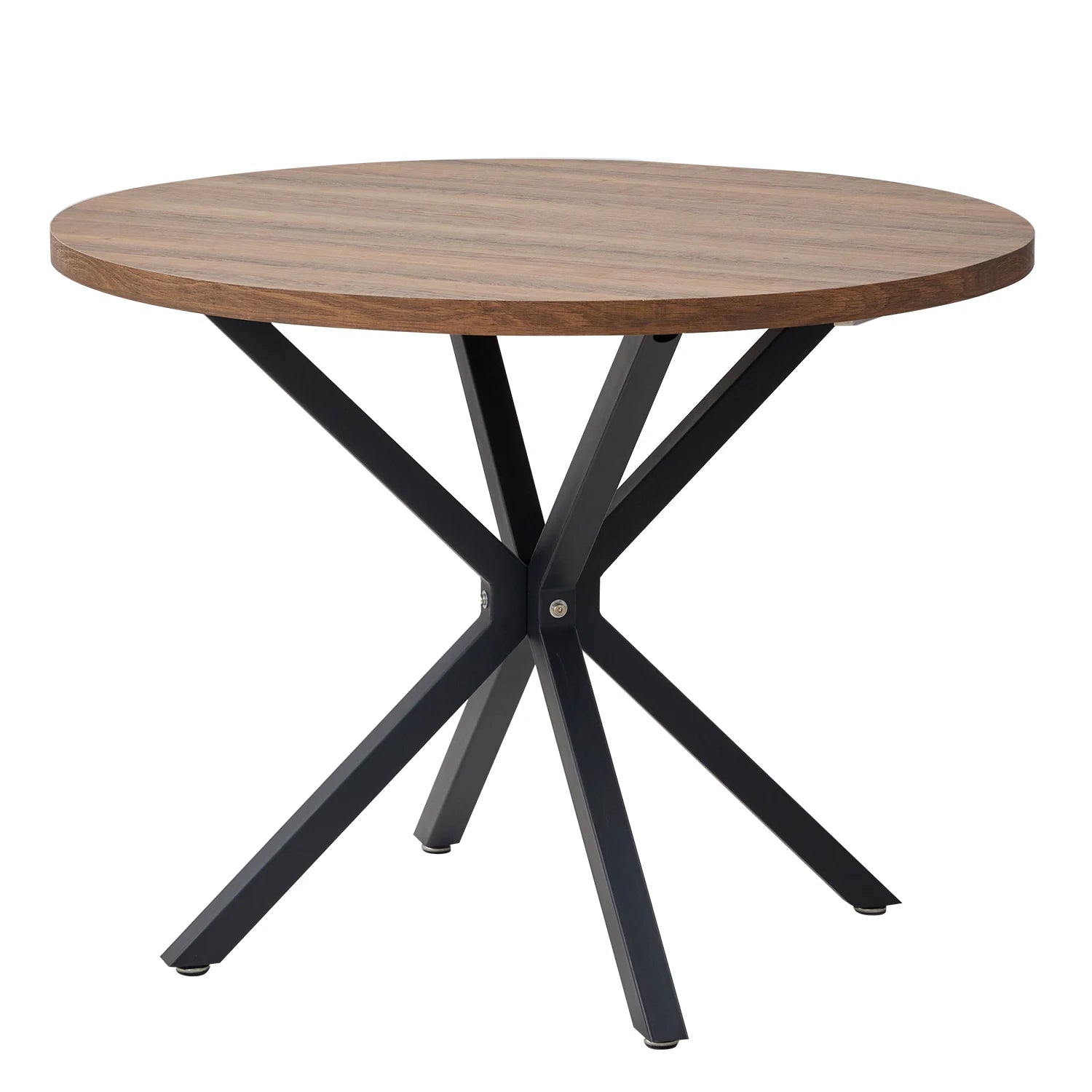 EGOONM Nordic round Table Solid Wood Table with Wooden Lid and Steel Frame Coffee Tables Living Room Office Home Furniture 100CM