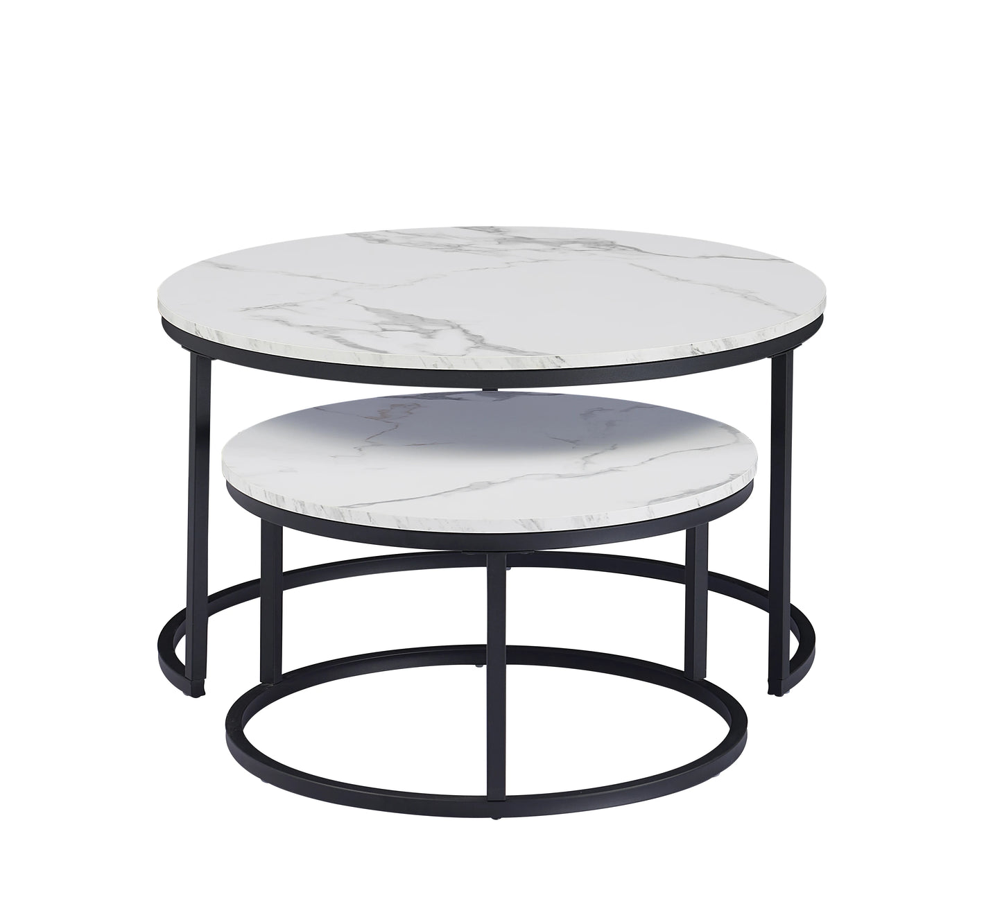 White Marble round Tea Desk End Table in Living Room Furniture Coffee Table Living Room Wooden Combination Home Metal Bracket