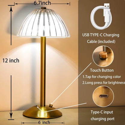 Touch Sensor Diamond Table Lamp LED Desktop Night Light Nordic Decoration Desk Lamps Bar Hotel Bedroom Bedside Crystal Lighting