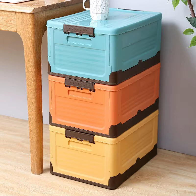 1Pc Foldable Storage Box Wardrobe Storage Box Large Capacity for Toy Clothes Snacks Books Shoes Plastic Box for Car Household