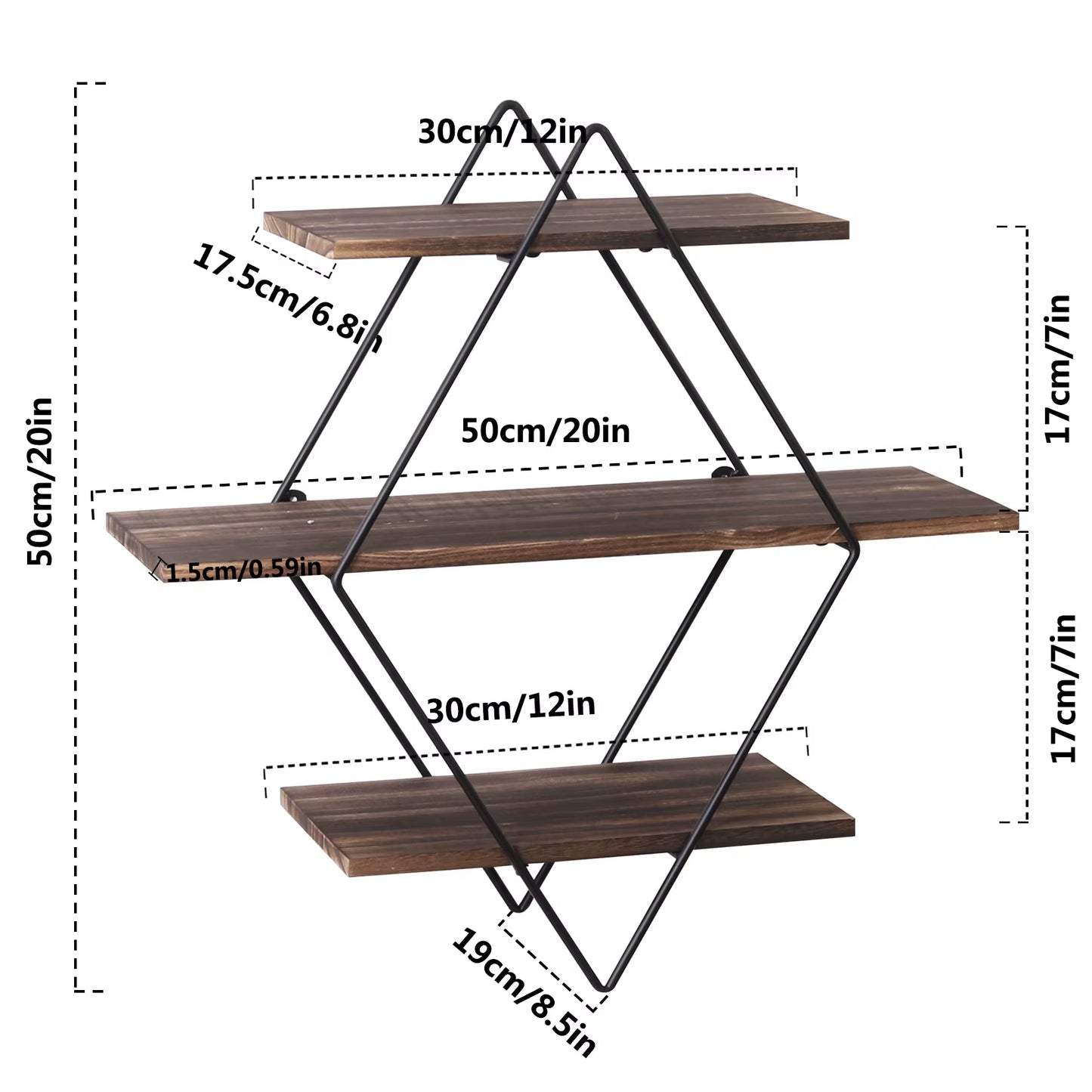 Wall Mounted Wooden Floating Shelves Decorative Kitchen Wall Display Shelf